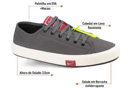 Imagem de Tênis Masculino Coca Cola Casual Resort Canvas Lona Confortável Cadarço