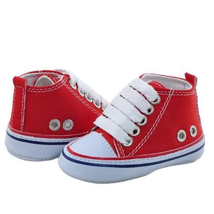 Imagem de Tênis Masculino com Ilhós e Atacador - Brim e Sintético - Vermelho/Branco/Azul Marinho