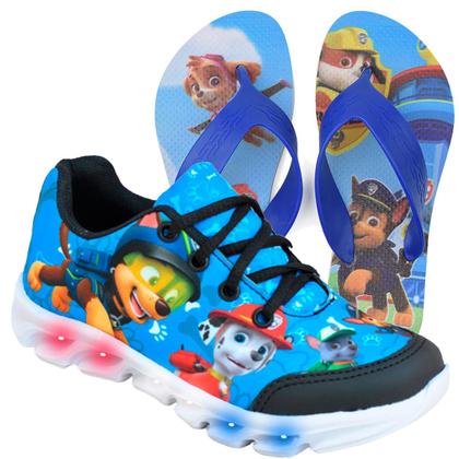 Imagem de Tenis Masculino De Led Infantil Patrulha Canina Meninos + Chinelo PC