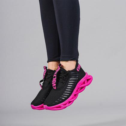 Imagem de Tênis Masculino Esportivo Casual Leve Exercício Funcional Treino- 3 Pares Pink/Amarelo