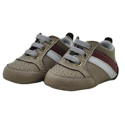 Imagem de Tênis Masculino Infantil Material Sintético Chocolate/Vinho e Cinza com Cacharrel Cinza