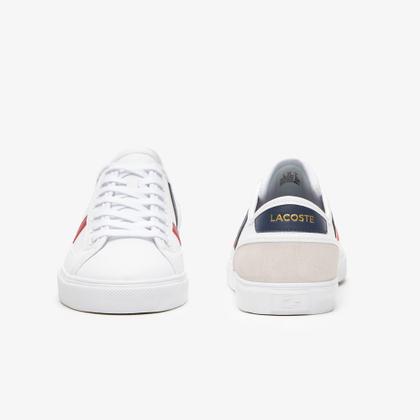 Imagem de Tênis masculino Lacoste Sideline Pro em couro tricolor