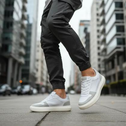 Imagem de Tênis Masculino Polo-Go 407 Casual Skate Couro Resistente