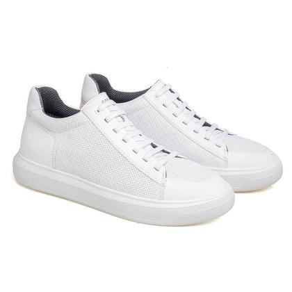 Imagem de Tênis Masculino Rafarillo Alth Em Couro Preto Branco Aumenta Altura 7cm Você Mais Alto Original 93051