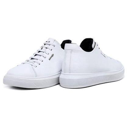 Imagem de Tênis Masculino Rafarillo Alth Social Em Couro Preto Branco Aumenta Altura 7cm Você Mais Alto 93055