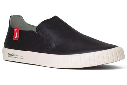 Imagem de Tênis Masculino Slip On Coca Cola Casual Philadelphia Leather Couro Conforto
