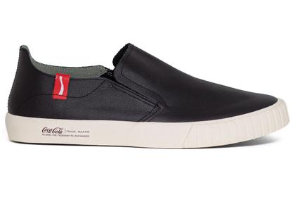 Imagem de Tênis Masculino Slip On Coca Cola Casual Philadelphia Leather Couro Conforto