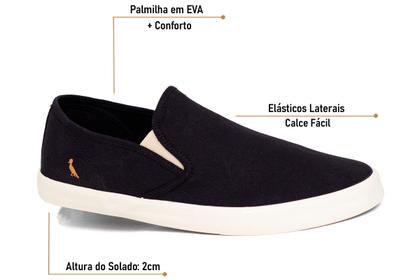 Imagem de Tênis Masculino Slip On Reserva Go Casual Slip Bora Elástico Confortável