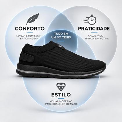 Imagem de Tênis Masculino SlipOn Sem Cadarço Casual Confortável Academia Caminhada Corrida Respirável 38 ao 43