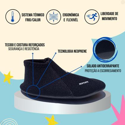Imagem de Tenis Meia Aquatica Infantil Antiderrapante Proteção Sapatilha Neoprene