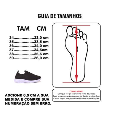 Imagem de Tênis Meia Calce Fácil Leve Macio e Confortável 