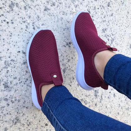 Imagem de Tênis Meia Feminino Calce Fácil Sem Cadarço Leve Macio Com Strass