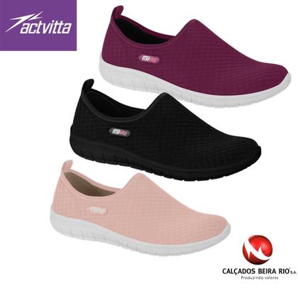 Imagem de Tenis Meia Feminino Slip On Academia Caminhada Calce Facil Confortável Actvitta Original Beira Rio