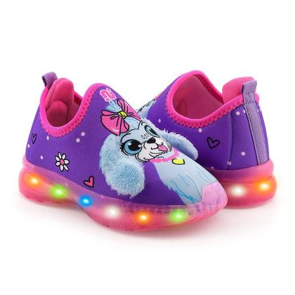 Imagem de Tênis Menina Infantil LED Unicorn ou Dog Confortável Novopé