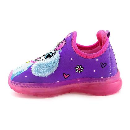 Imagem de Tênis Menina Infantil LED Unicorn ou Dog Confortável Novopé