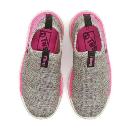 Imagem de Tenis menina infantil textil itweens cinza rosa calce fácil