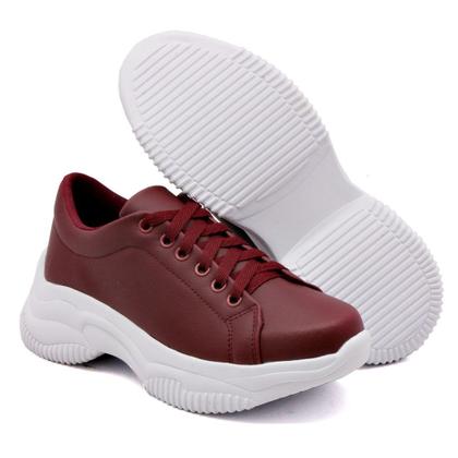 Imagem de Tênis Moda Casual Fashion Chunky Feminino com Cadarço Sola Leve Alta Estilo e Conforto