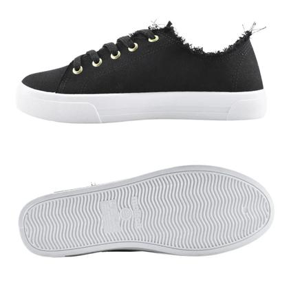 Imagem de Tênis Moleca Cadarços Casual Desfiado Feminino Preto
