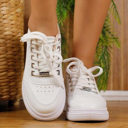 Imagem de Tênis Moleca Feminino Casual Plataforma Flatform 5816.104 Cor:BrancoTamanho:37