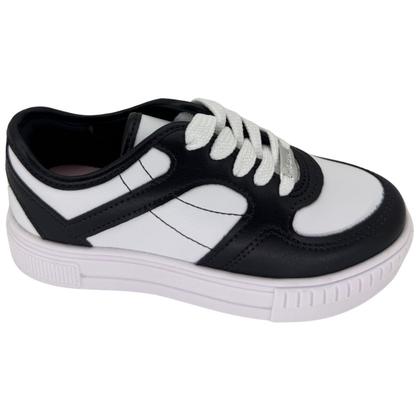 Imagem de Tênis Molekinha Casual Napa Turim 2565319 - Juvenil Cor:Preto/BrancoTamanho:28