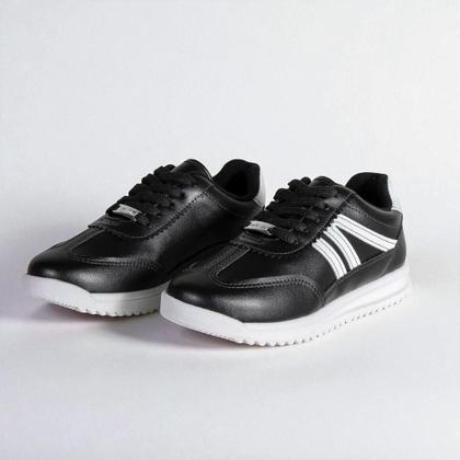 Imagem de tênis molekinha napa turim preto-branco meninas