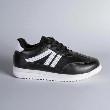 Imagem de tênis molekinha napa turim preto-branco meninas