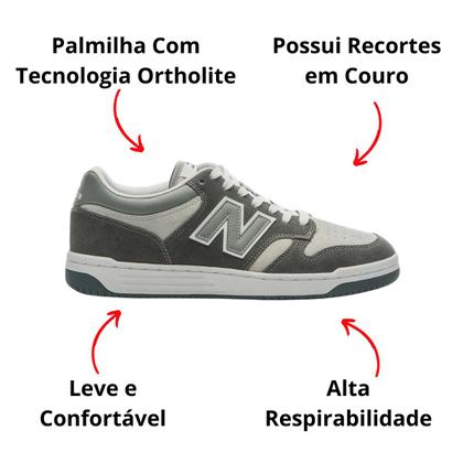 Tênis New Balance 480 Low Masculino Confortável 1175638 Imagem de Tênis New Balance 480 Low Masculino Confortável 1175638