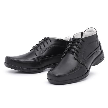 Imagem de Tênis Ortopédico Masculino com Cadarço em Couro Anti-Stress Casual Social