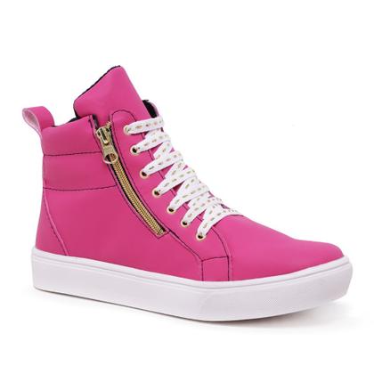 Imagem de Ténis Pink Botinha Feminino Academia Barato Confortável Lançamento Outono Inverno 24