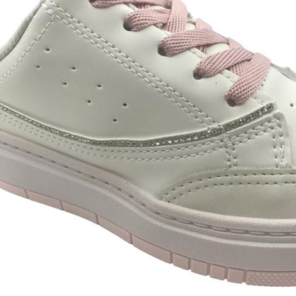 Imagem de Tênis Pink Cats Flat Form com Brilho Branco 4345