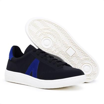 Imagem de Tenis Preto Feminino Moda com Azul Fashion Confort