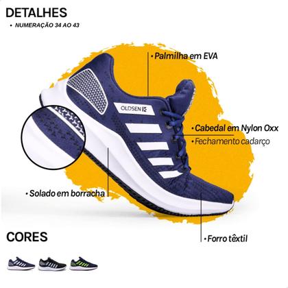 Imagem de Tenis Preto Masculino Feminino Leve Macio Confortável Caminhada Corrida Academia Varios Tamanhos