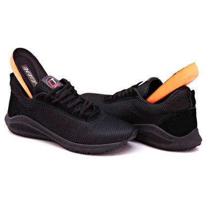 Imagem de Tênis Preto Masculino Feminino Ultra Leve Confortável Macio Esporte Academia Corrida Caminhada