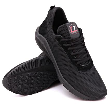 Imagem de Tênis Preto Masculino Feminino Ultra Leve Confortável Macio Esporte Academia Corrida Caminhada