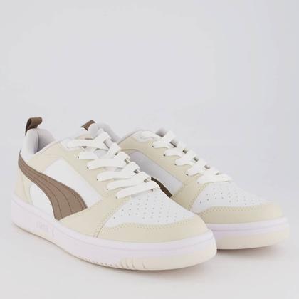 Imagem de Tênis Puma Rebound V6 Low Branco e Bege