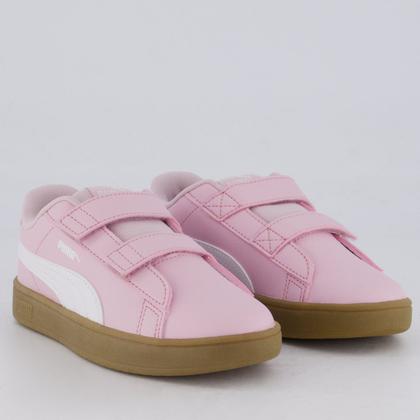 Imagem de Tênis Puma Rickie Classic V PS Infantil Rosa e Branco