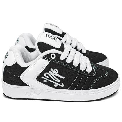Imagem de Tênis Qix Unissex Camurça Chorão Lado B  Preto Branco