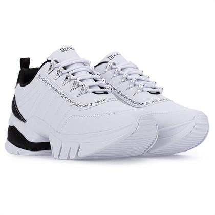 Imagem de Tenis Ramarim Plataforma VZ Plus Branco e Preto - Feminino