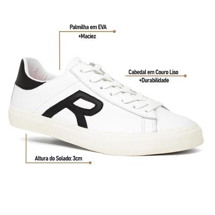 Imagem de Tênis Reserva Go Type R Clean Masculino Com Cadarço Couro Conforto Casual