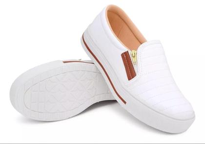 Imagem de Tênis Sapatênis Feminino Casual Sapatilha Slip On Com Zíper