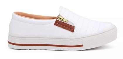 Imagem de Tênis Sapatênis Feminino Casual Sapatilha Slip On Com Zíper