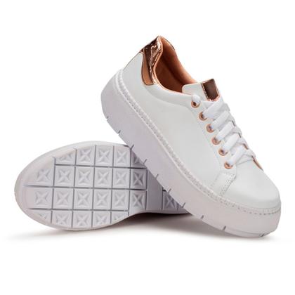 Imagem de Tênis Sapatenis Feminino Moda Casual Fashion Sola Reta Leve Cadarço Passeio Trabalho Dia a dia