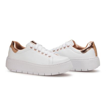 Imagem de Tênis Sapatenis Feminino Moda Casual Fashion Sola Reta Leve Cadarço Passeio Trabalho Dia a dia