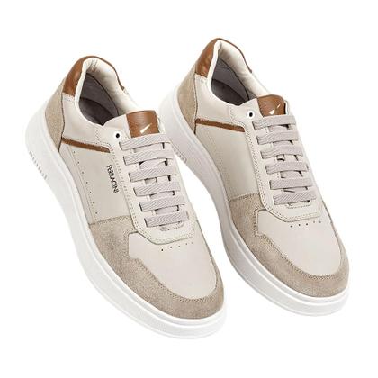 Imagem de Tenis Sapatênis Ferracini Logan Masculino Sneaker Areia Bege