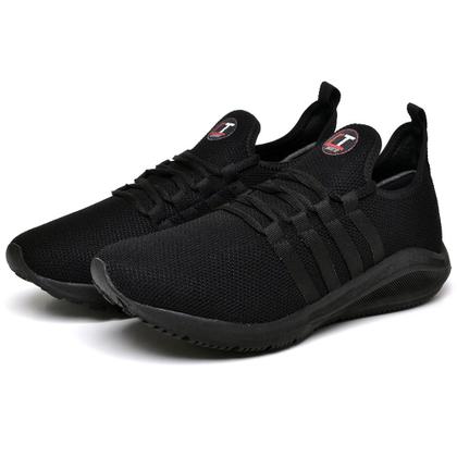 Imagem de Tênis Sapatênis Sneake Masculino Preto Sola Preta