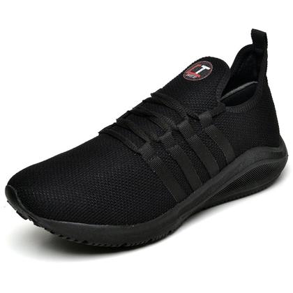 Imagem de Tênis Sapatênis Sneake Masculino Preto Sola Preta