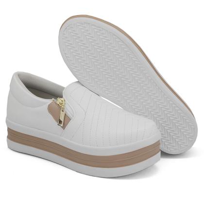 Imagem de Tênis Slip On Casual Dk Shoes com Ziper Lateral e Sola Borracha com Listras