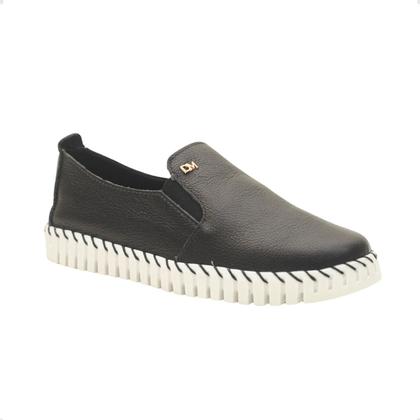 Imagem de Tênis Slip On Couro Celeste Dayane Magalhães Preto