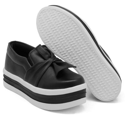 Imagem de Tênis Slip On Dk Shoes Laço Frontal e Sola Borracha Robusta com Detalhe Listra