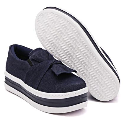 Imagem de Tênis Slip On Dk Shoes Laço Frontal e Sola Borracha Robusta com Detalhe Listra